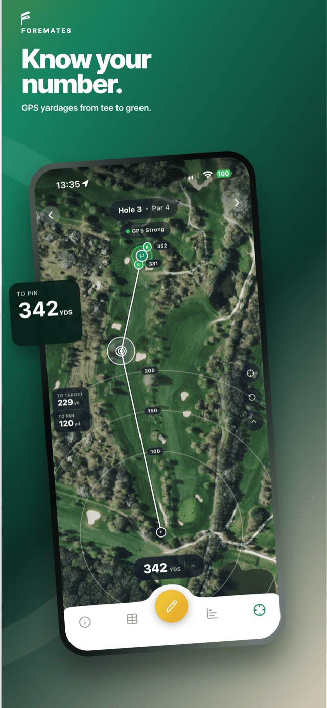 Foremates app — GPS yardages