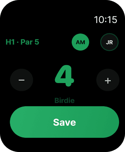 Apple Watch — score entry